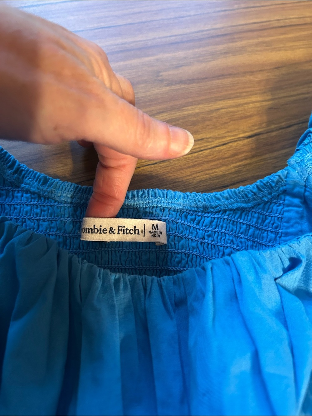 Abercrombie & Fitch Cornflower Blue Puff Sleeve Babydoll Mini Dress Medium - Picture 9 of 11